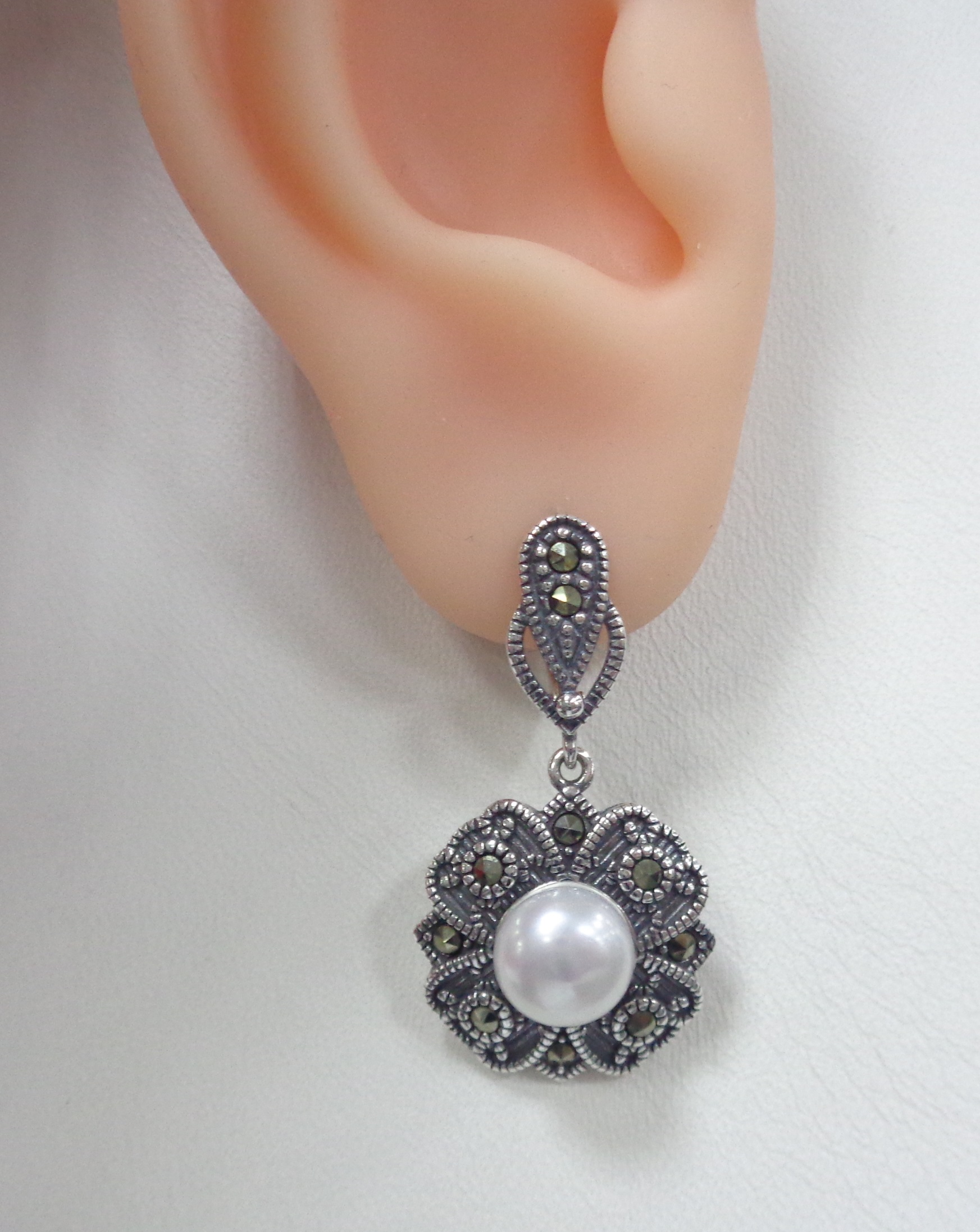 Серебряные серьги с жемчугом